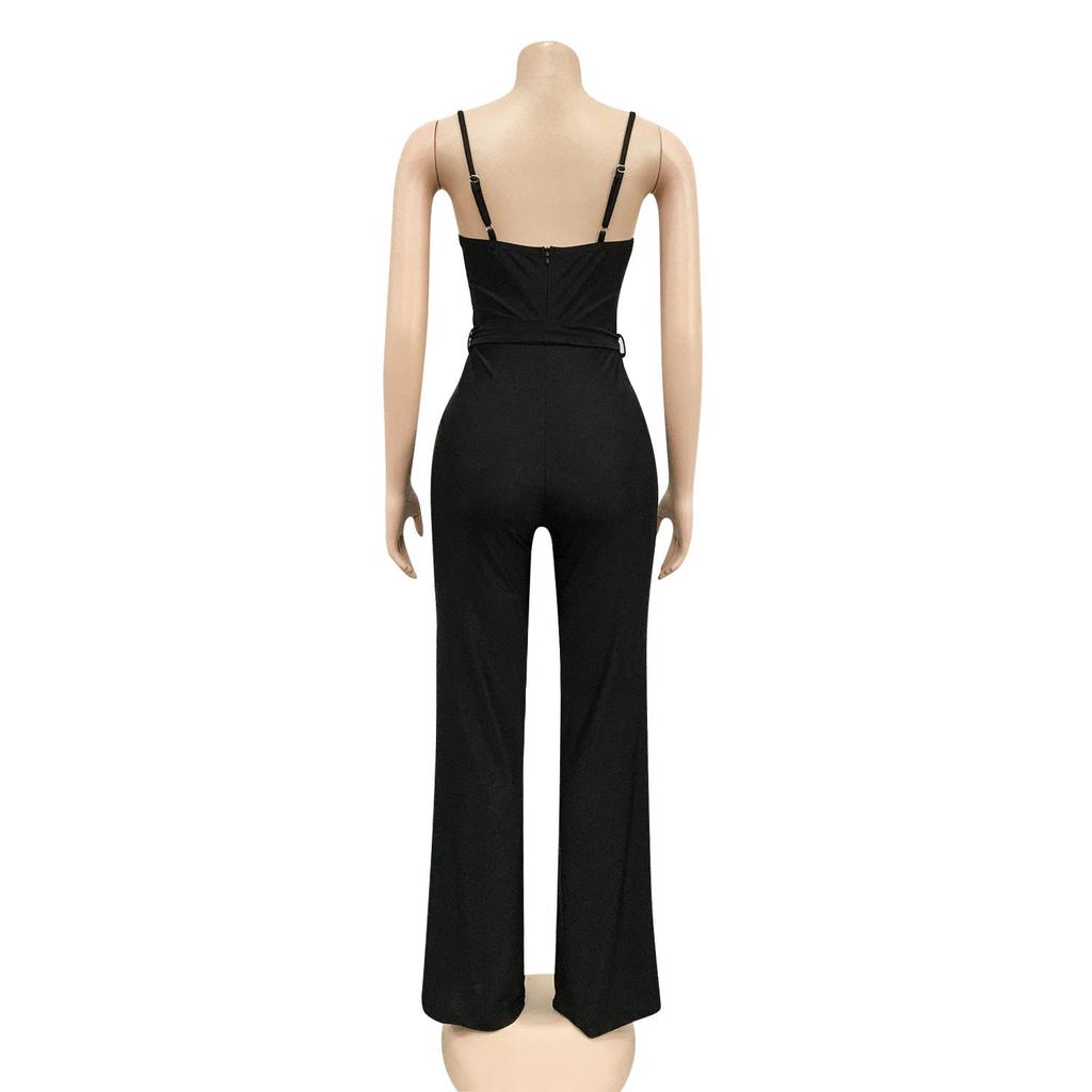 X3717 Sexy Jumpsuit: Gerade Hosen, Lässiger Chic für Europa & Amerika