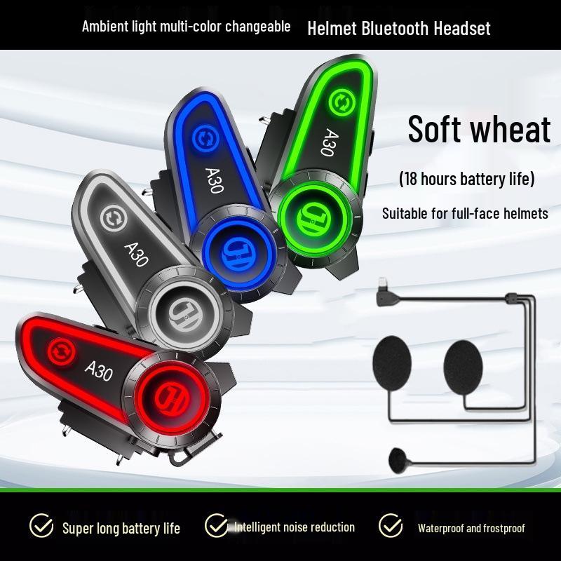 

Bluetooth Cycling Helmet with Waterproof Noise Reduction and Long Battery Intercom Soft Mic - Full Face Helmet