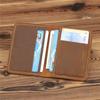 Vintage Genuine Leather Men's Card Holder Minimalist Small Wallet Brown Thin Purse Credit Card ID Card