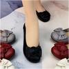 New Slope Heel Little White Shoes Spring and Autumn Women's Single Shoes High Heel Nurse Beef Tendon Sole Mother Work Shoes