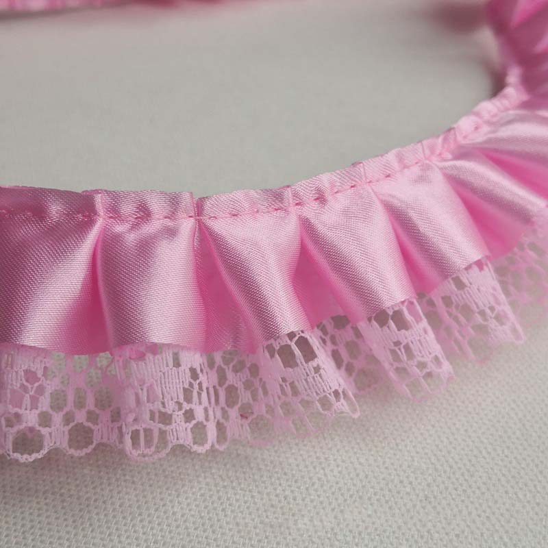 38mm Diy Pet Clothing Craft Lace Decorative Accessories Pleated Satin Hat Fabric Curtain Dress Textile Ruffled Edge Lace Trims
