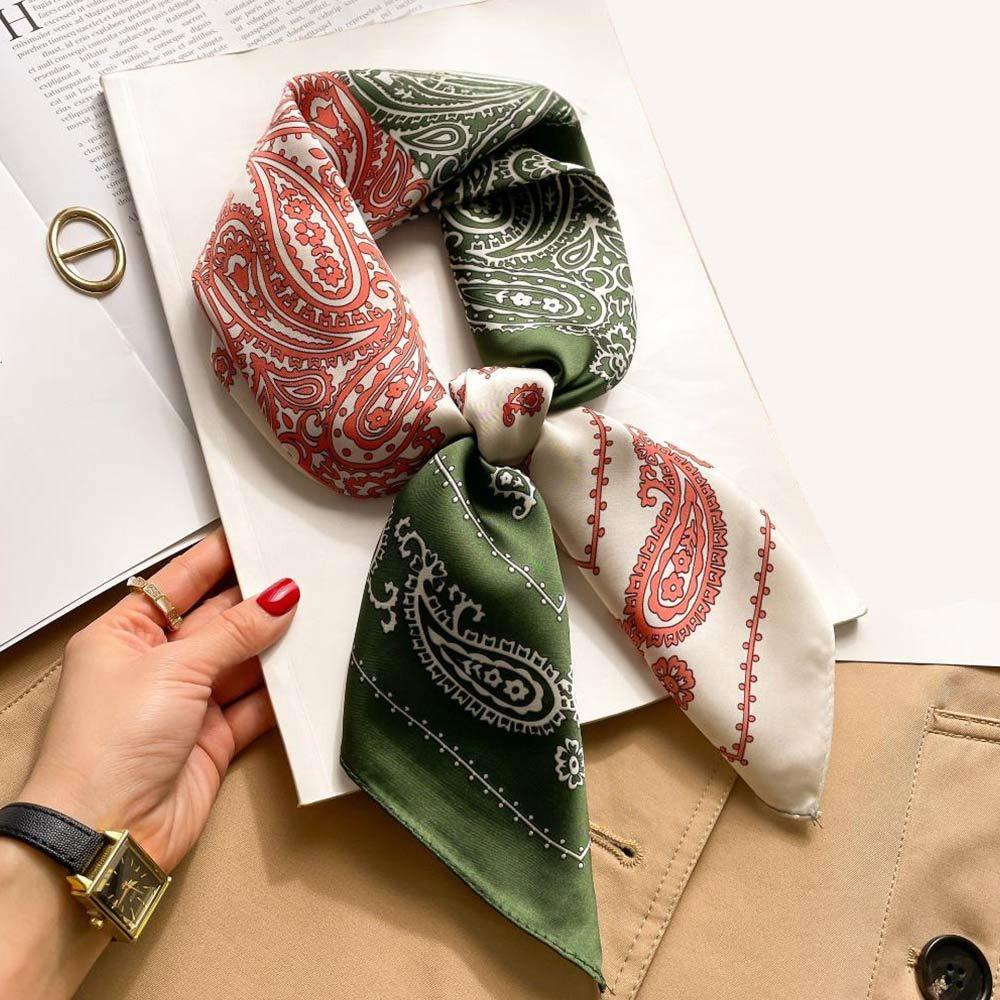 Lightweight Square Neckerchief 70x70cm Purse Scarf Versatile Headscarf  for Women