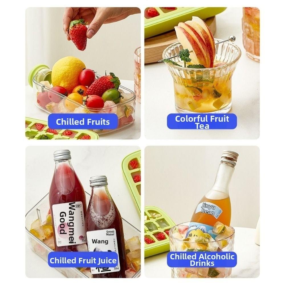Press Type Ice Cube Mold No Touch Design Ice Make Bottle Cooling Cup Water Bottle  Summer