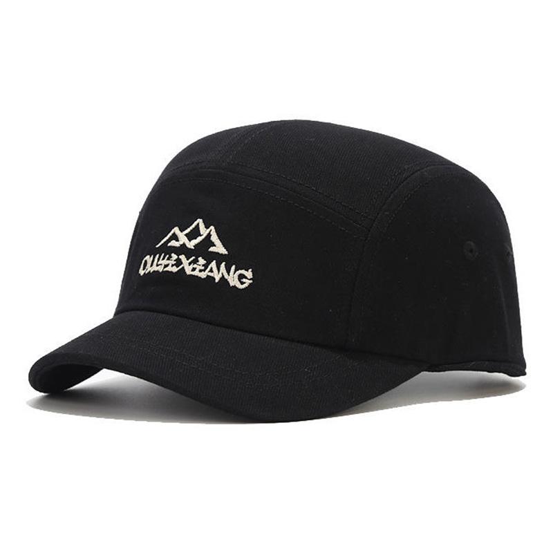 Mountain Peak Embroidered Short Brim Hat 5Cm Brim Retro Baseball Cap American Sports Sun Hat Adjustable