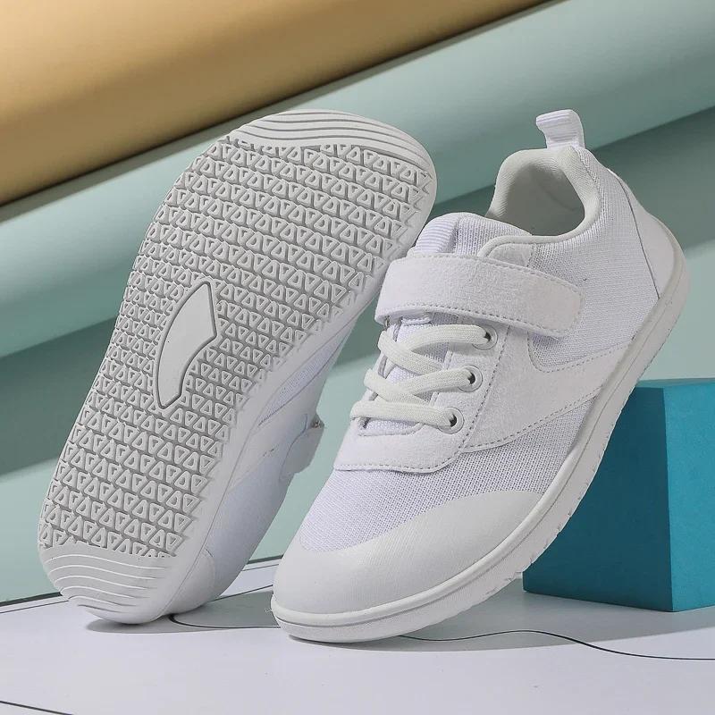 Kids Wide Barefoot Shoes Minimalist Boys Girls Sneakers Lightweight N Slip Children Walking Shoes Casual Skate Flat