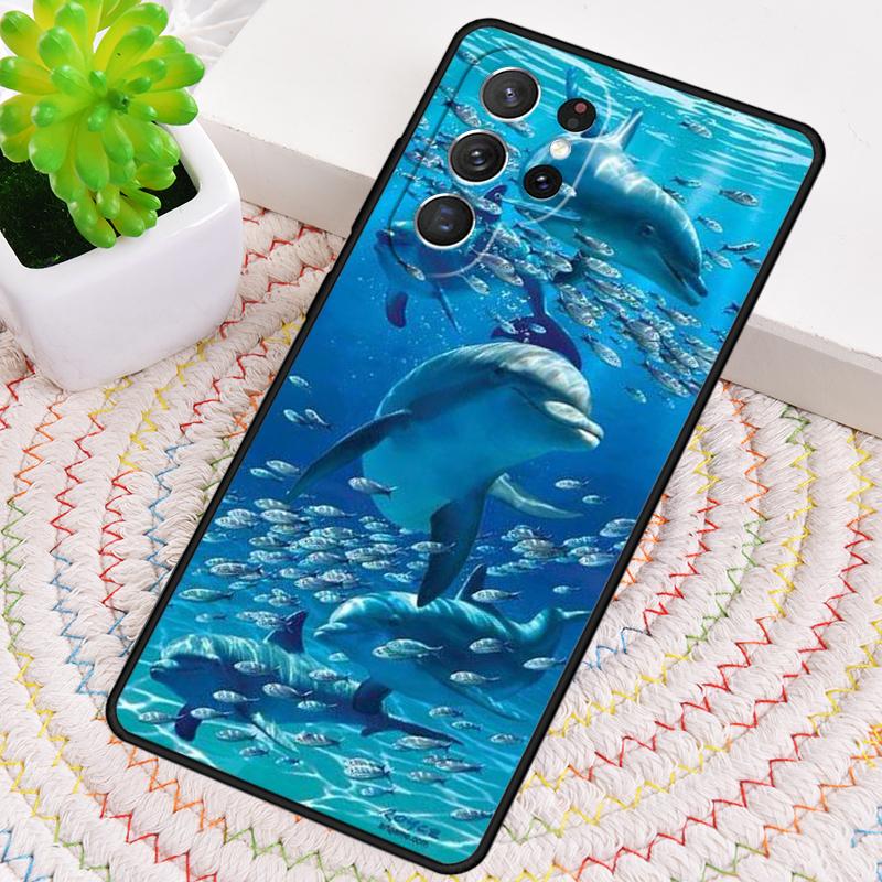 Ozean Delfin Tanz Und Springen Silikon Handyhülle Für Samsung Galaxy note 10 pro S26 S25 S24 S23 S22 S21 Plus Ultra Capa Cover