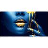 Sexy Gold Lips African Woman Canvas Paintings On The Wall Art Posters And Prints Half Face Black Girl Pictures For Living Room