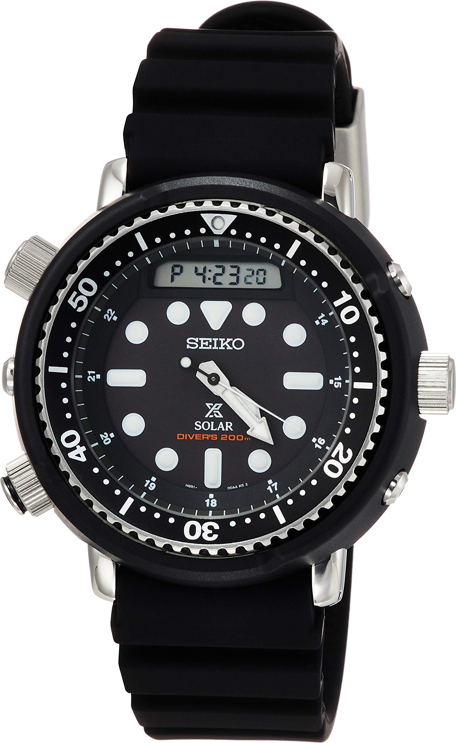 

Prospex Diver Scuba Hybrid Watch with Alarm and Solar Black Waterproof for Air Diving SBEQ001 Black [Seiko Watch] Diver s Chronograph, Циферблат, (200 м)