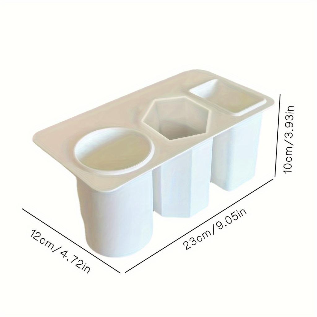 Large Capacity Makeup Organizer with Pen Holder 3 Adhesive Compartments Desktop Storage Box Vanity Desk Organizer Makeup Gift