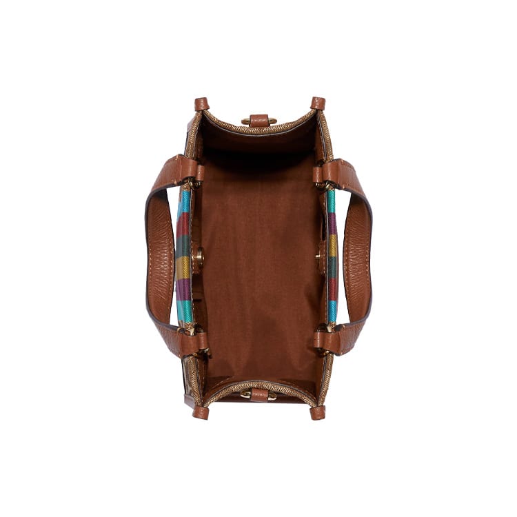 COACH Dempsey Fabric With Cow Leather Tote Bag, Shopping Bag, Shoulder Bag, Crossbody Bag, Handbag Small Women's Brown C5637-IMT1O