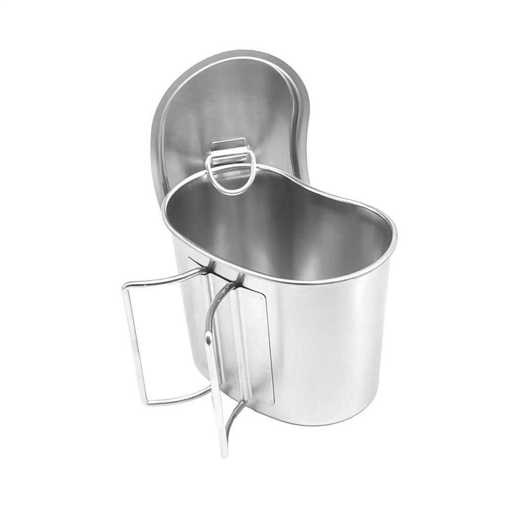 Camping Cup with Lid & Folding Handle 700ml Outdoor Cup Water Coffee Mug Light weight Portable Cookware for Camping
