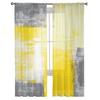 Sheer Paint Abstract Geometric Yellow Tulle Curtains Living Room Bedroom Kitchen Window Treatment Chiffon Curtain Blinds Polyester Washable Area Ready