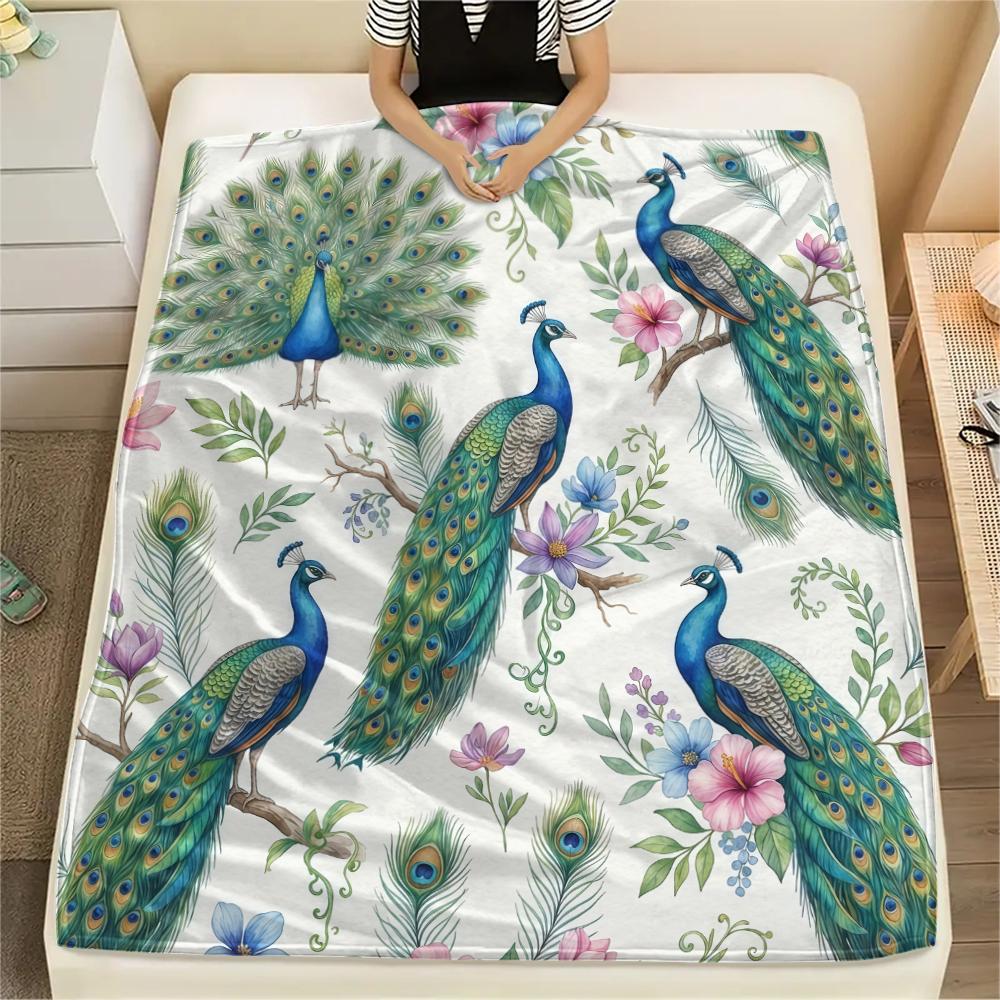 Frische Blumen Pferd Leopardenmuster Flanelldecke Hohe Qualität Bequem für Alle Jahreszeiten Heimdekoration Wärme und Komfort Perfekt für Weihnachtsgeschenke