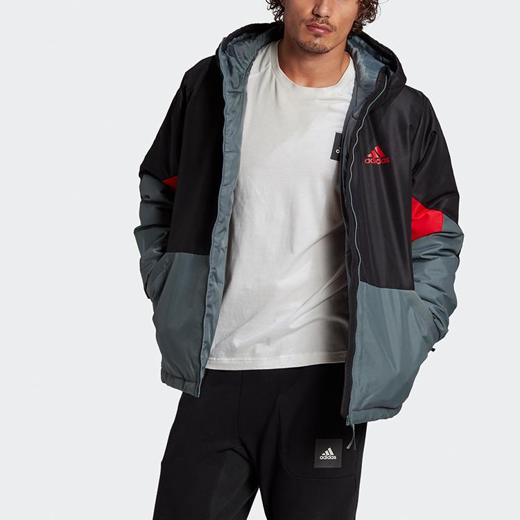 Adidas Casual Sports Warm Hooded Jacket Long Sleeve Coat Men Jackets Red Black GJ8379