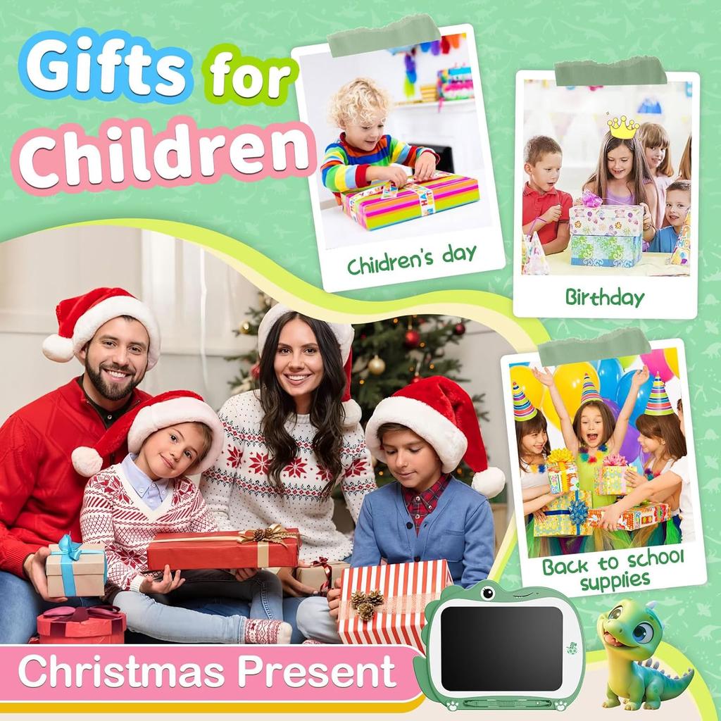 8.5 Inch Dinosaur LCD Drawing Tablet Writing Board Toddler Toy Educational Toys Birthday Christmas Gifts Toys for 3 4 5 6 Years Old Boys and Girls