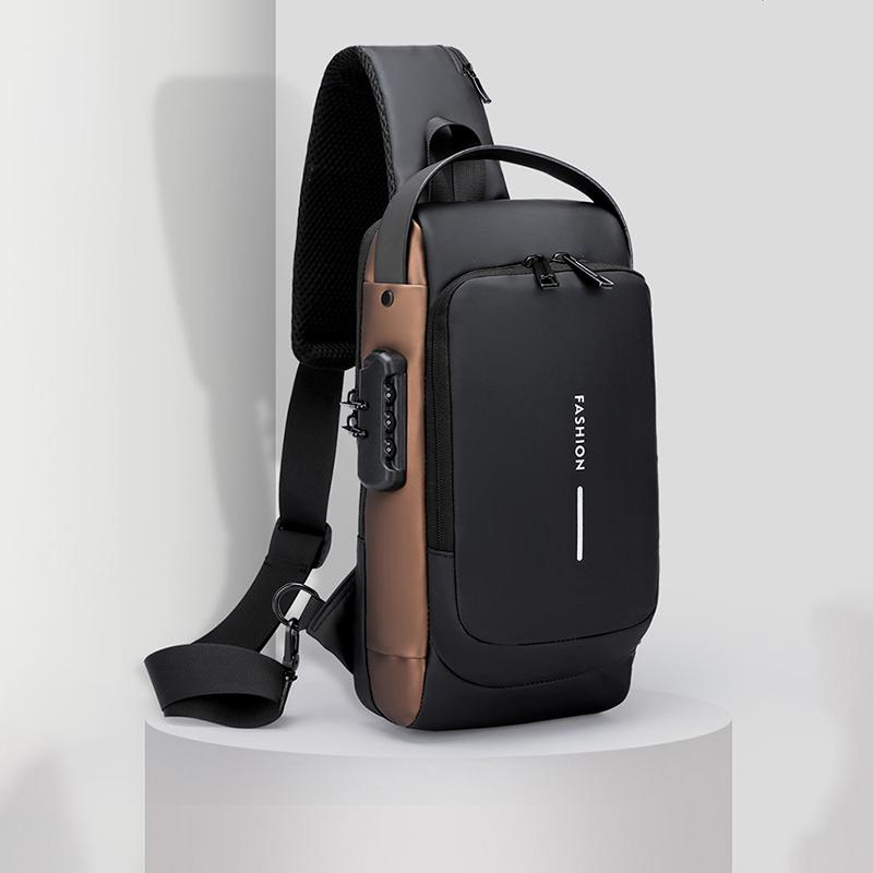 Men Fashion Travel Sport Sling Bag Male Multifunction Anti-Theft Usb Charging Password Lock For Riding Motorcycle Chest Packs