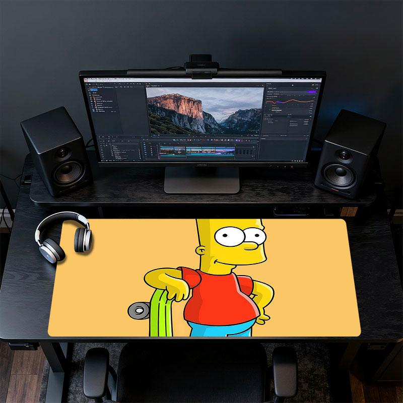 Bart Mouse Pad, Large Gaming Desk Mat, Non-slip XXL Mousepad for Laptop & Tablet, Mini PC Playmat with Stitched Edges