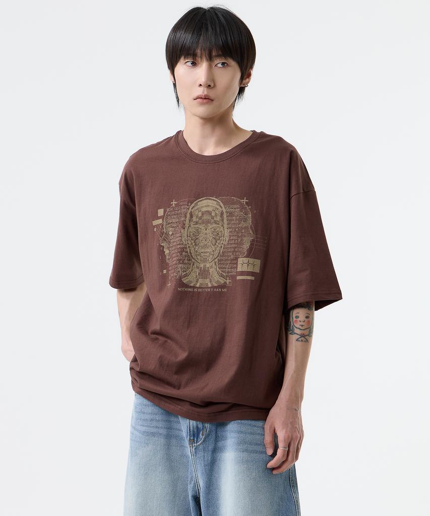 Nasttingijeubeleoldaenmi Digital Human Tee_Brown