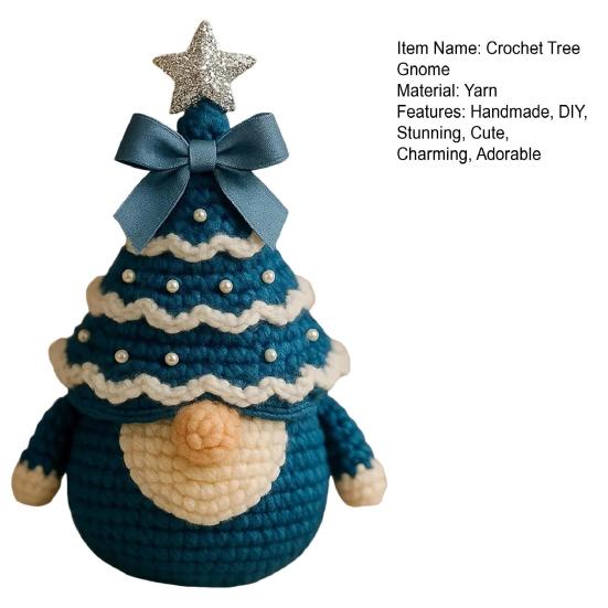 DIY Crochet Christmas Tree Gnome Kit Beginner-Friendly Handmade Xmas Tree Gnome Craft Kit Knitting Holiday Decoration