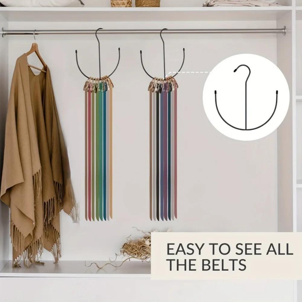 Belt Hanger U Shaped Multi Purpose Organizer No Installation Needed for Shoes Scarves Ties Hats Underwear Space Saving Storage
