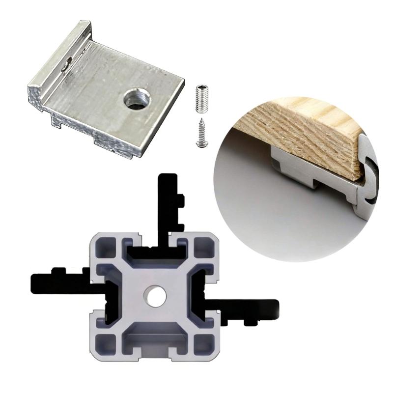Rustproof Aluminum Side Panel Bracket Support Set With Screws For 2020 3030 4040 Extrusion Frame Industrial DIY Projects