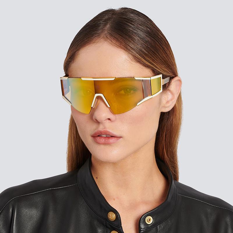 Fashion Shield Sunglasses Women Men  Oversized Windproof Punk Sun Glasses One Peice Goggles Luxury Brand Shades Sport Uv400