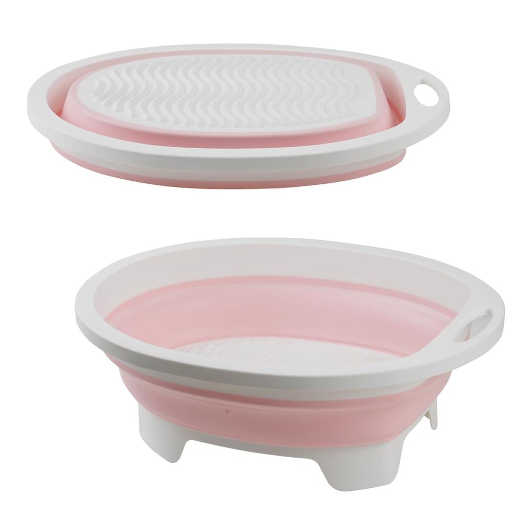 Portable Hand Washing Foldable Basin With Brush Home School Dormitory Washboard Basin For Clothes Cleaning Tools