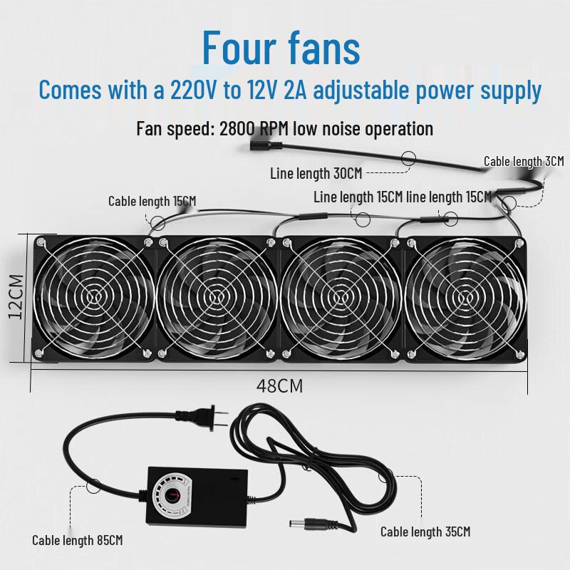 Aokewen Four-Fan Adjustable Speed Silent Exhaust Fan