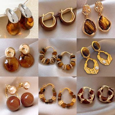 Vintage Dripping Oil Hoop Earrings For Women Simple Irregular Drop Earrings Brincos Personality Party Jewelry Accessories Gifts