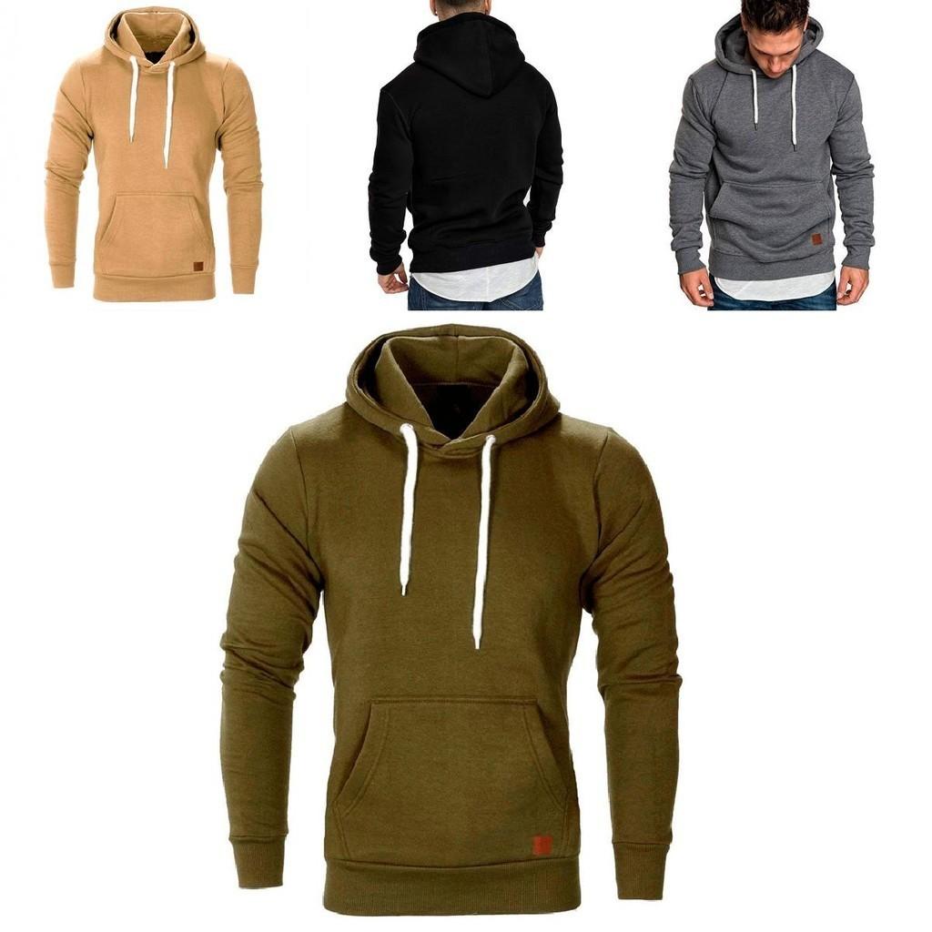 Hooded Hoodies Mens Sweatshirt Sweater Jumper Comfy Pullover Outwear Coat Tops