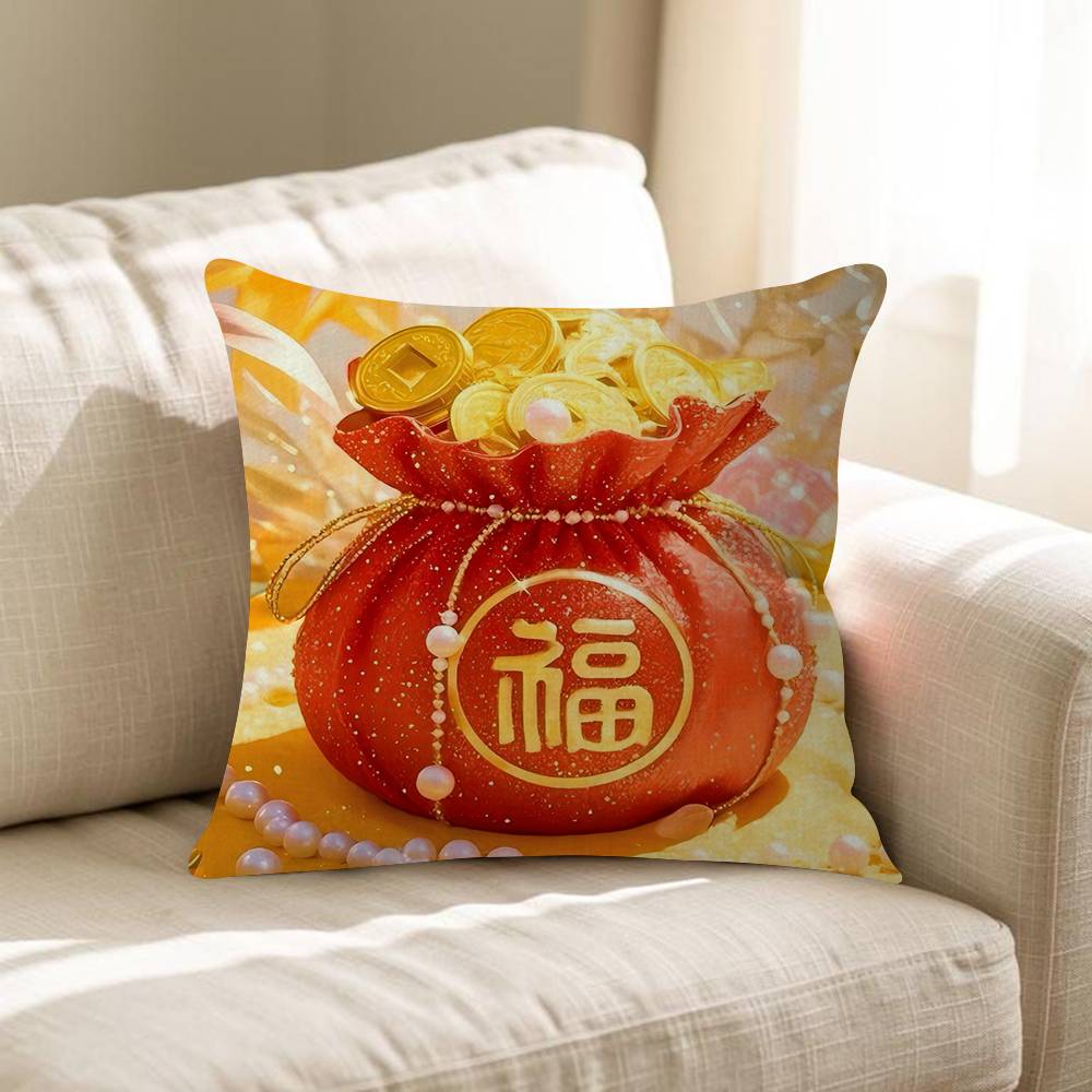 Chinese Lucky Bag Cushion Cover Pillow Cover Decor Pillowcase Printed Cushion Case For Couch