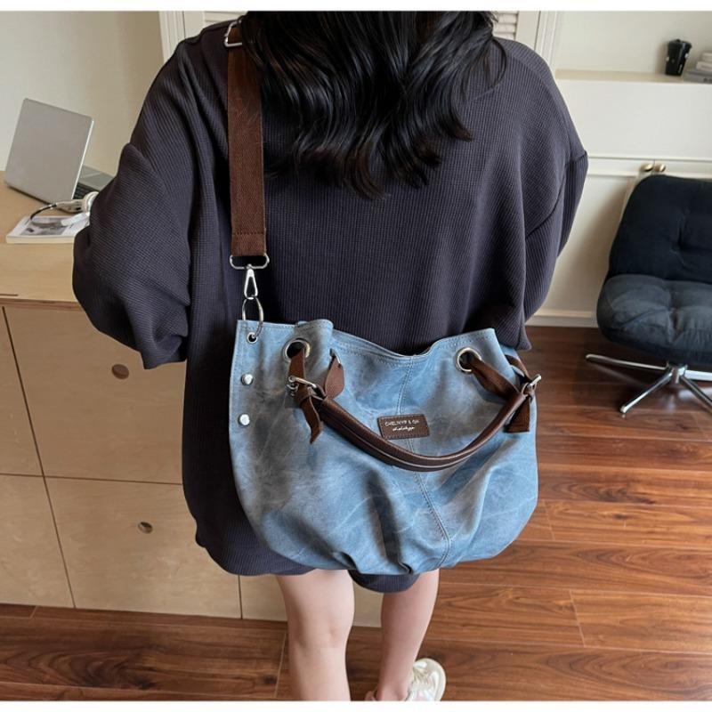 Retro and Casual Style Simple Hand-held Bag with Shoulder and Underarm Tote Single-shoulder Crossbody Bag Casually