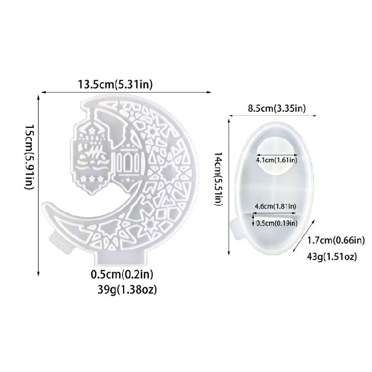 Moon Shape Tealight Holder Molds with Base for DIY Candlestick Candle Holder