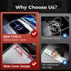 65W USB Hub for Tesla Model Y Juniper 2026 Fast Charger Model 3 Highland Charger Hub 4-Ports Retractable Phone Charger USB Hub