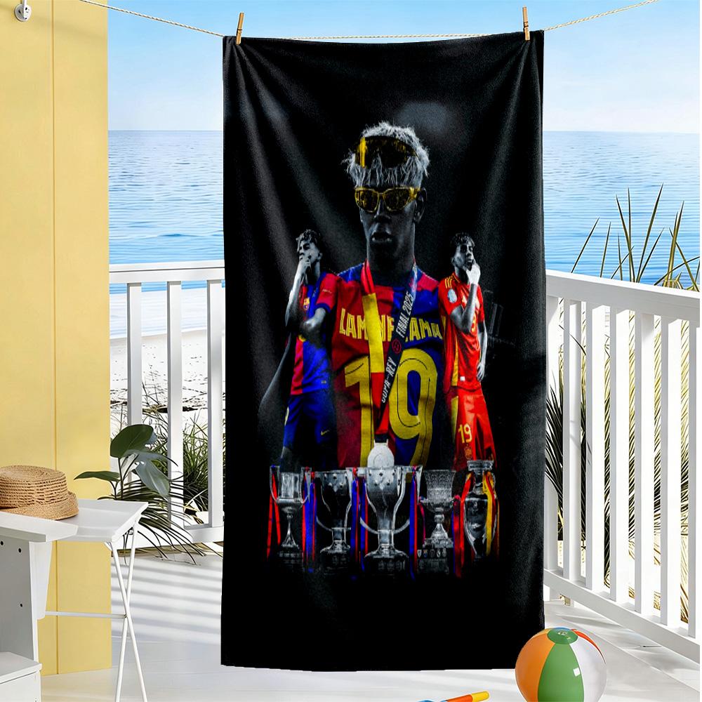 Lamine Yamal Victory Celebration Moment Beach Towel High Absorbency & Quick-Dry Comfortable Lightweight Suitable for Swimming, Gym, Camping, Yoga Vaca