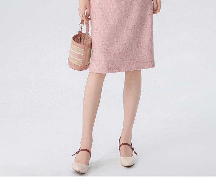 Eleganter Damenanzug Rosa Rock & Strickjacke: Herbst/Winter Berufskleidung