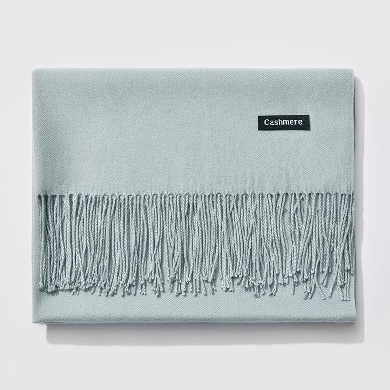 2024 Autumn/Winter Women's Solid Color Faux Cashmere Shawl & Snood Scarf Set