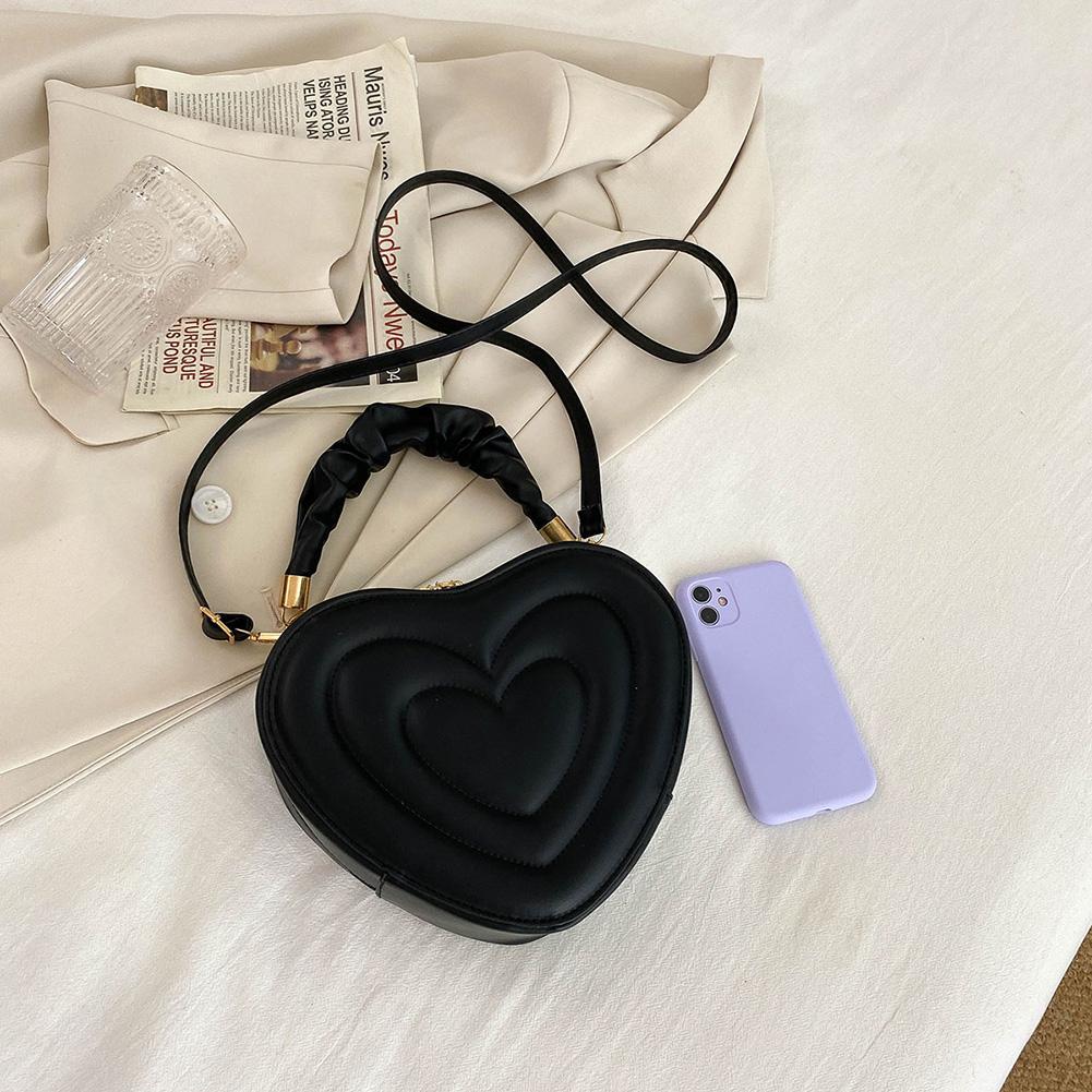 Women Heart Shape Clutch Purse Evening Handbags Stylish PU Casual Crossbody Handbags Cute with Strap for Shopping Work Daily Use