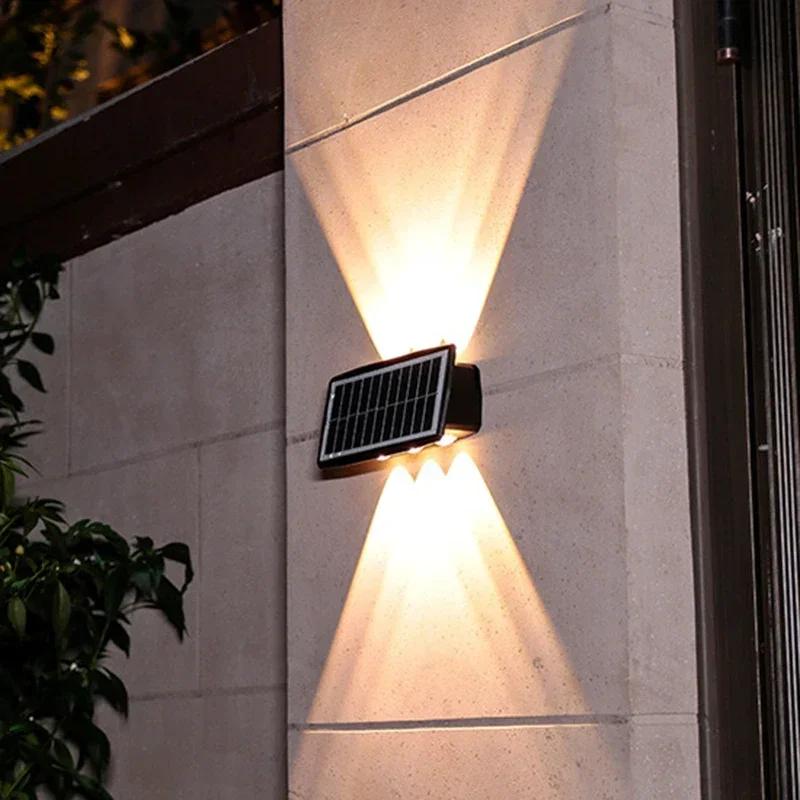 4/6/8LED Solar Wall Lights Waterproof Outdoor Garden Lighting Landscape Spotlights for Villa Courtyard Pathway Illumination