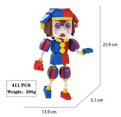 Pomni 3D Detský kybernetický cirkus blok plastový herný dizajnér pre tínedžerov a deti úžasný digitálny cirkus 411ks