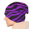 Zebra Stripe Beanie Chemo Hat Unisex Daily Headwear Knitted Hat Scarf Nightcap Slouchy Skull Cap for Women Men