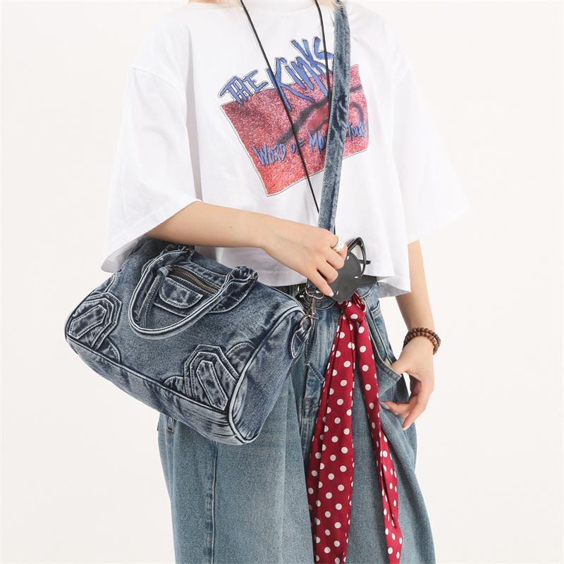 Vintage Large Capacity Crossbody Bag Women's Handbag Denim Bag