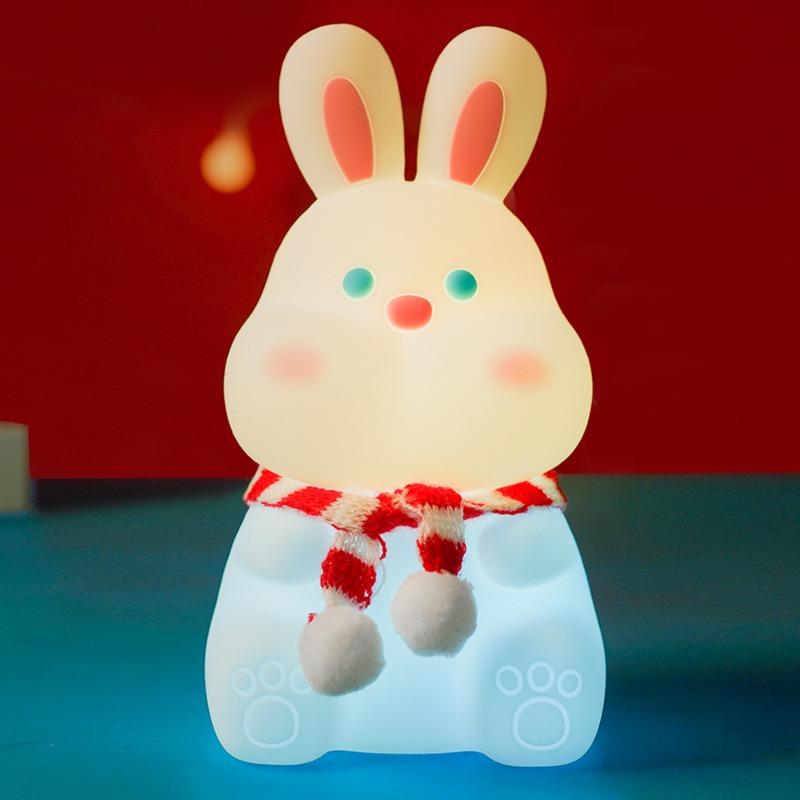 Rabbit Silicon Silicon Night Light Type-C Charging Colorful Remote Control Patches Following Sleeping