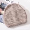 Autumn/Winter New Angora Long Plush Rabbit Fur Knit Hat, Casual Belt with Small Sequins, Warm, Thickened, Couple's Knit Hat