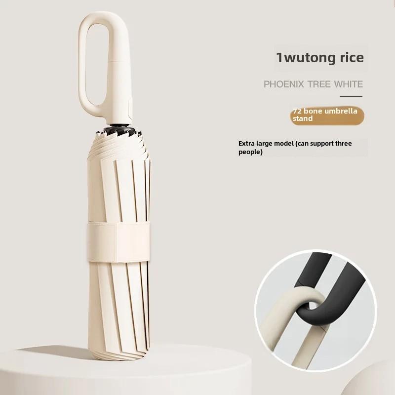 Automatic Folding Umbrella For Men Women Sun Rain Dual Purpose Umbrella Reverse Folding Feature