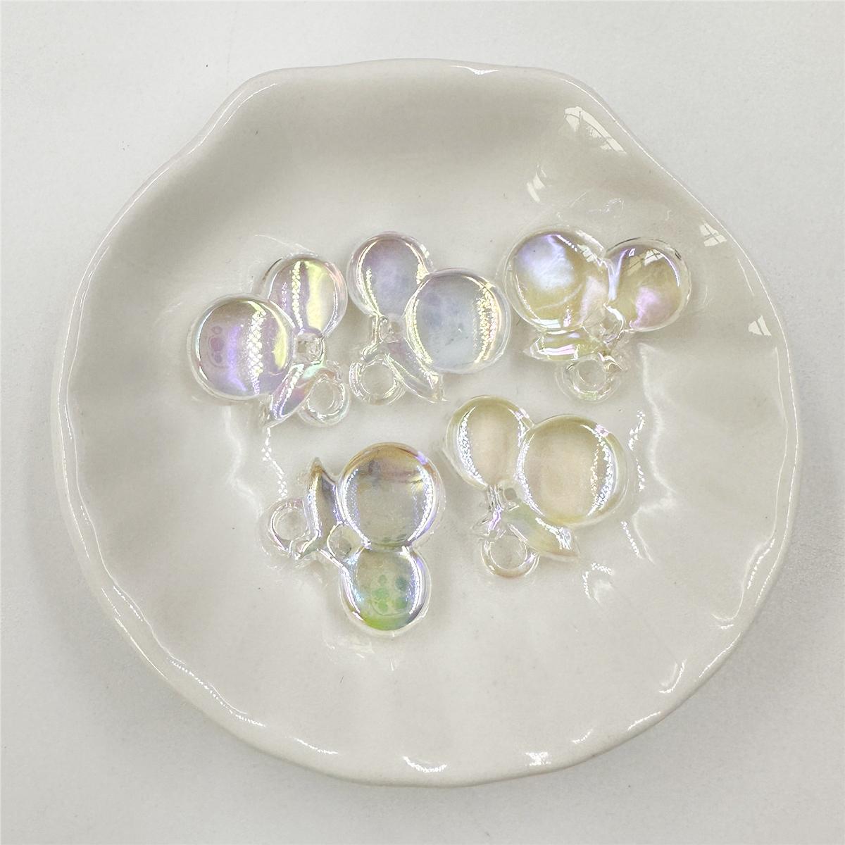 

19*18мм 5шт Материал для бус для ожерелья Модные аксессуары для браслетов Акриловая цепочка для мобильного телефона Цвет AB Вишня Свободные бусины белый