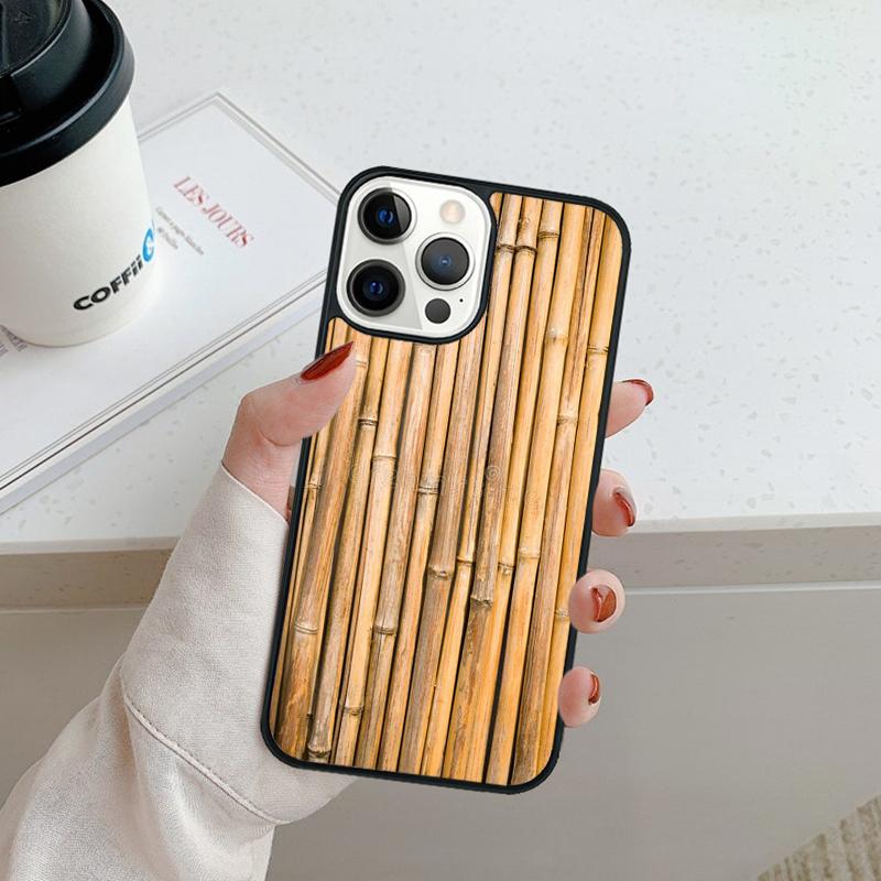 Bamboo Inlay Style Phone Case For iPhone 17 Air 16 Pro Max 15 14 Plus 12 13 Shell Cover Coque