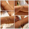 5pcs Bracelet Set for Women, Stainless Steel Stackable 18K Gold Plated Cross Paperclip Cuban Chain Bracelets Stack Waterproof