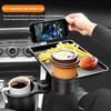 Vehicle-Mounted Multifunctional Water Cup Holder Tray Black Adjustable Cup Holder Dining Plate Expandable Bracket Storage Space-Saving