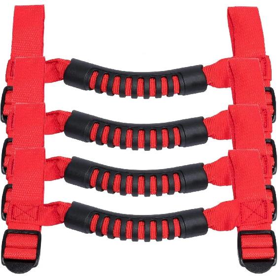 4pcs/set Roll Bar Grab Handles Grip Handle for Jeep Wrangler YJ TJ JK JKU Sports Sahara Freedom Rubicon X & Unlimited 1955-2023